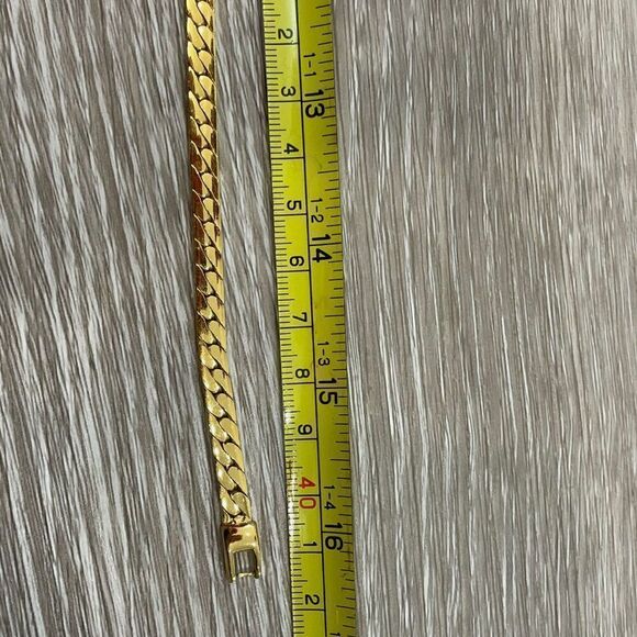 Vintage Golden tone and black enamel choker necklace - Picture 5 of 5